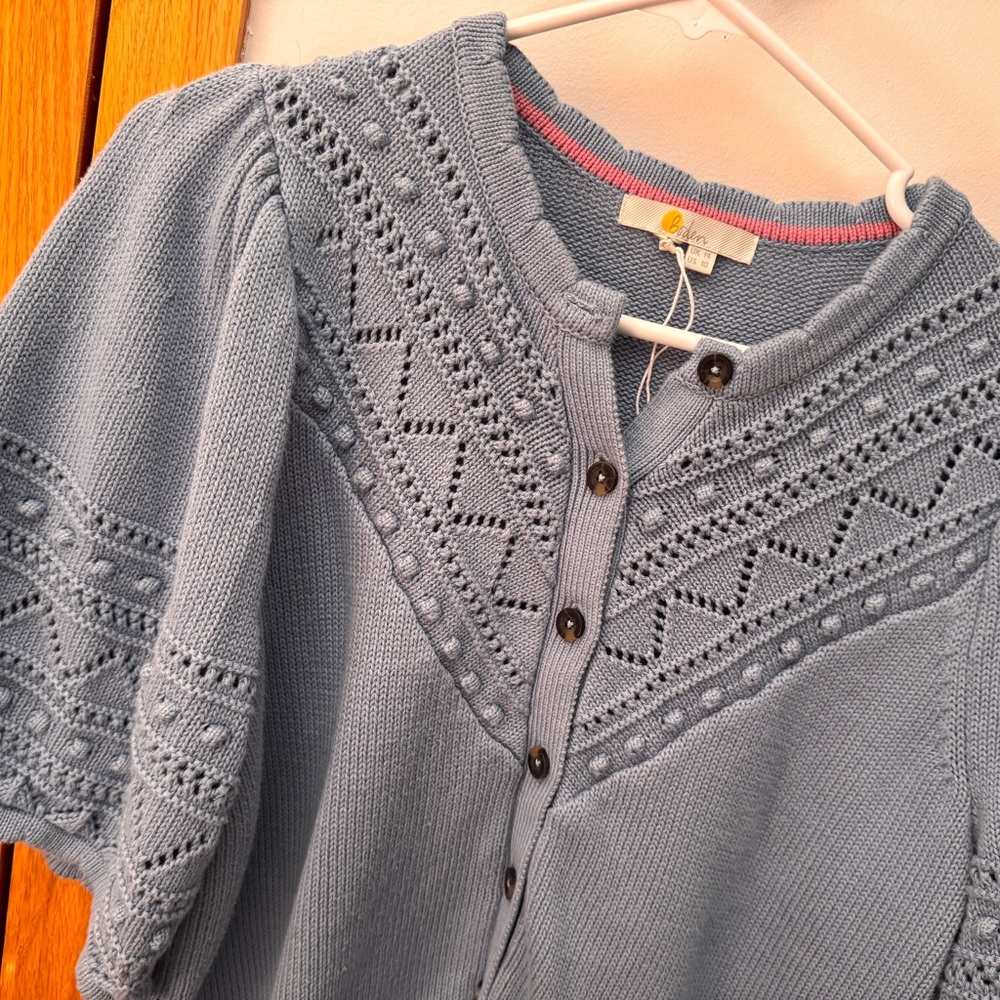 Boden Light Blue Knit Cardigan